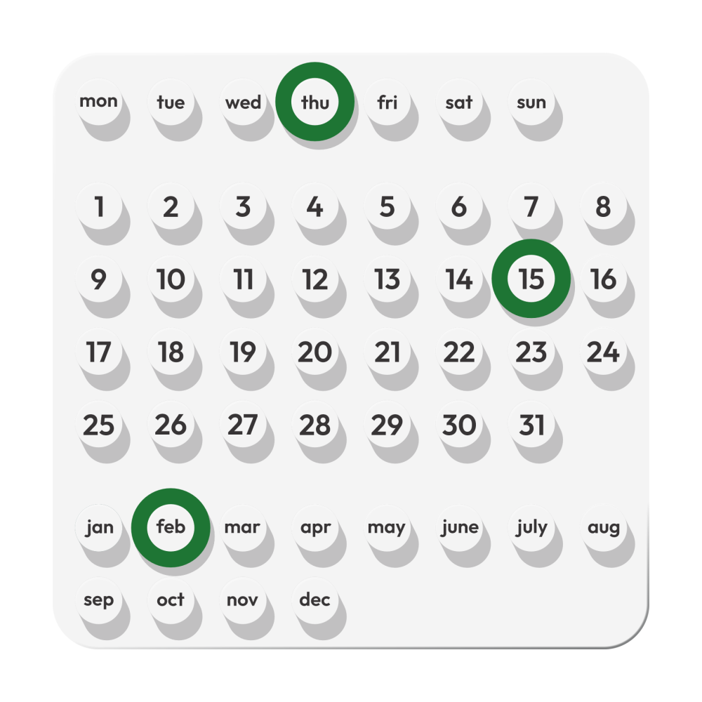 DAIMÉ Perpetual Calendar WHITE