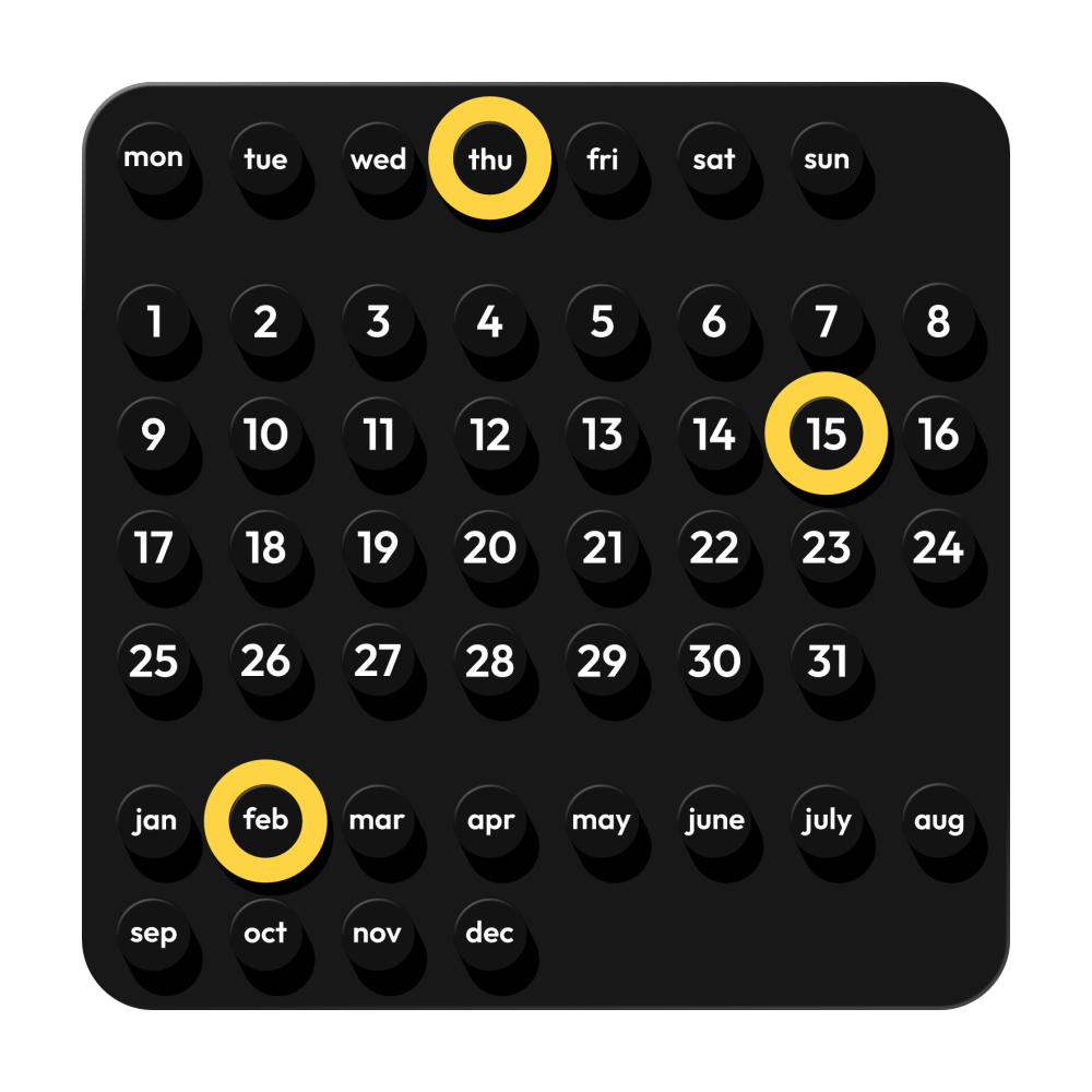 DAIMÉ Perpetual Calendar BLACK
